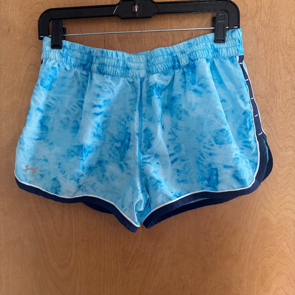 Under Armor Blue TieDye Running Shorts Size M